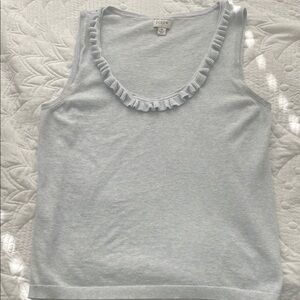J. Crew Soft Blue Ruffle Tank Top